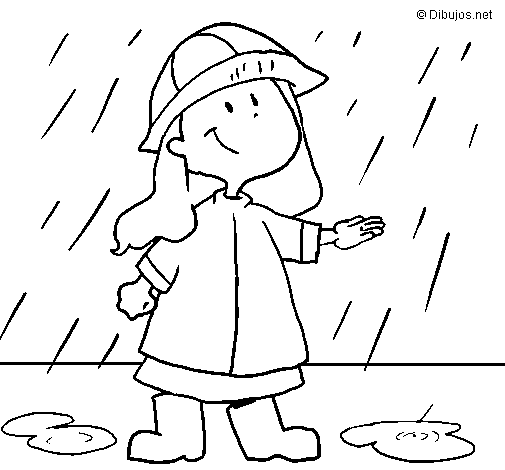 Desenho de Chuva para Colorir