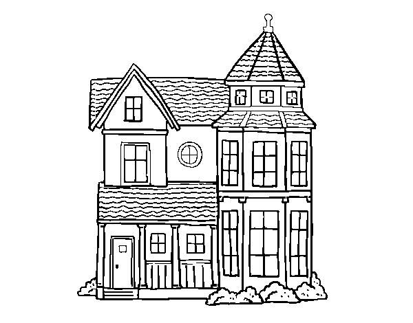 Desenho de Clássica mansão para Colorir