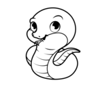 Desenho de Cobra bebê para colorear
