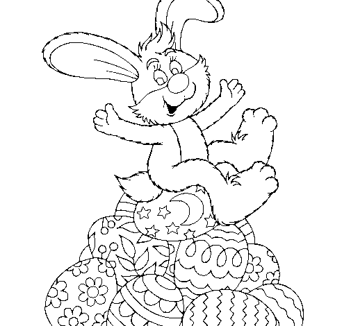 Desenho de Coelhinho da Páscoa para Colorir