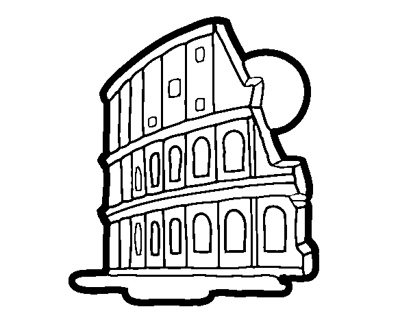 Desenho de Coliseu de Roma para Colorir
