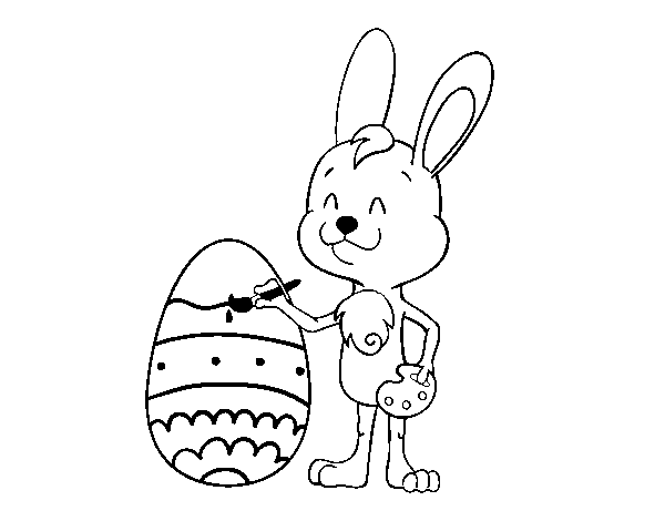 Desenho de Coloração de ovo de Páscoa para Colorir