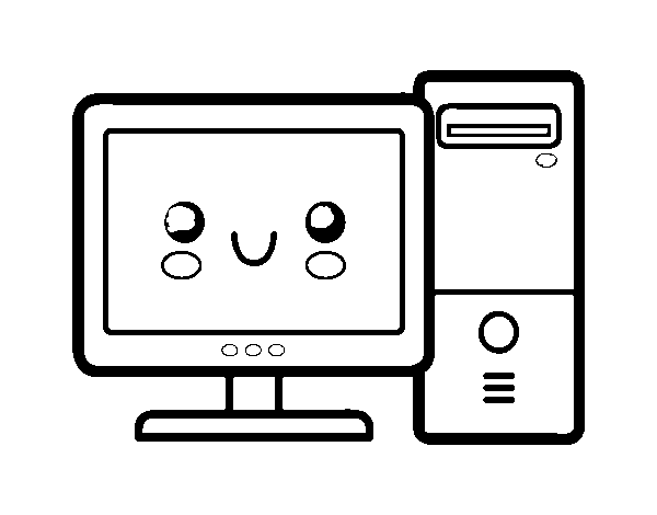 Desenho de Computador de mesa para Colorir