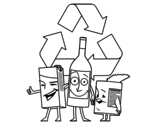 Desenho de Contentores de reciclagem para colorear
