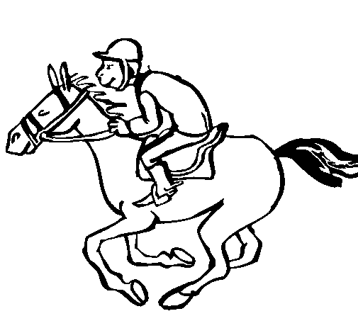 Desenho de Cavalo de competição para Colorir - Colorir.com
