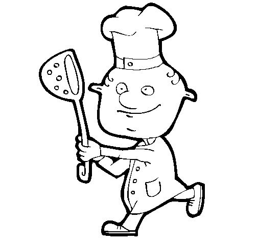 Desenho de Cozinheiro III para Colorir