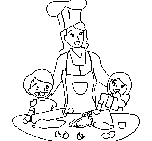 Desenho de Cozinheiro mamã  para Colorir