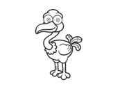 Desenho de Cria de avestruz para colorear