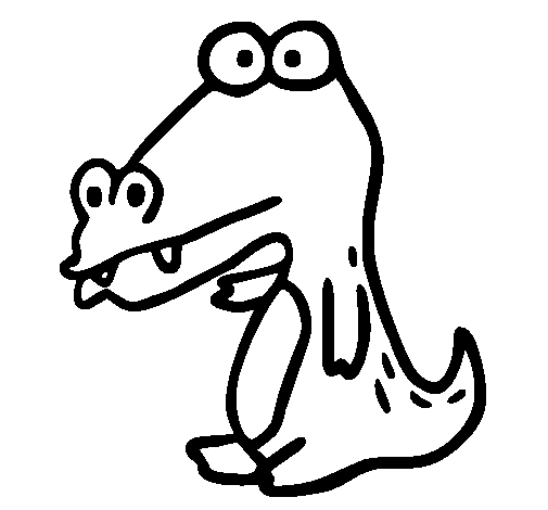 Desenho de Crocodilo a saudar para Colorir