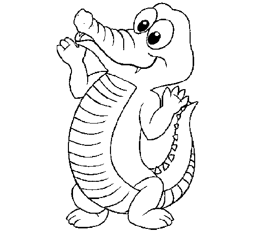 Desenho de Crocodilo bébé para Colorir