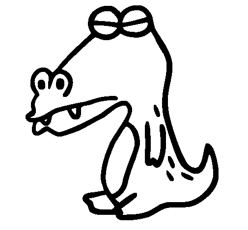 Desenho de Crocodilo com os olhos fechados para Colorir