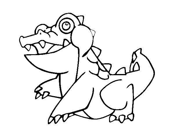 Desenho de Crocodilo-de-água-salgada para Colorir