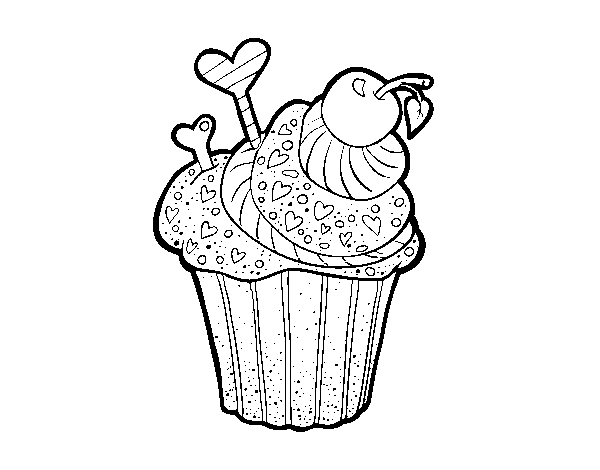 Desenho de Cupcake delicioso para Colorir