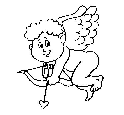 Desenho de Cupido para Colorir