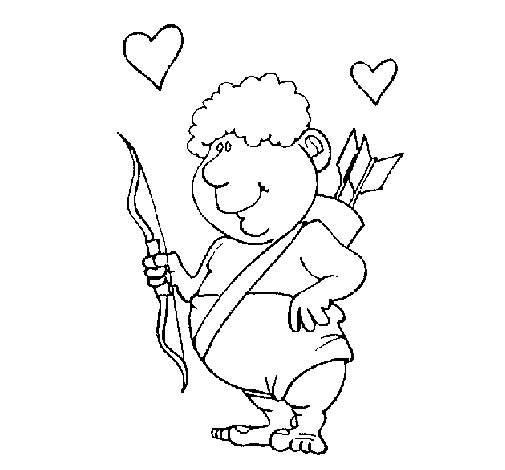 Desenho de Cupido gracioso para Colorir