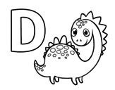 Desenho de D de Dinossauros para colorear