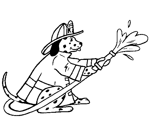 Desenho de Dálmata bombeiro para Colorir
