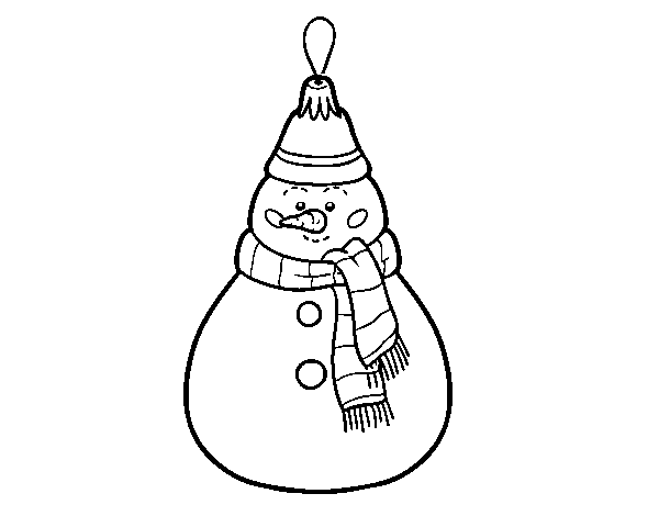 Desenho de Decoração de Natal boneco de neve para Colorir