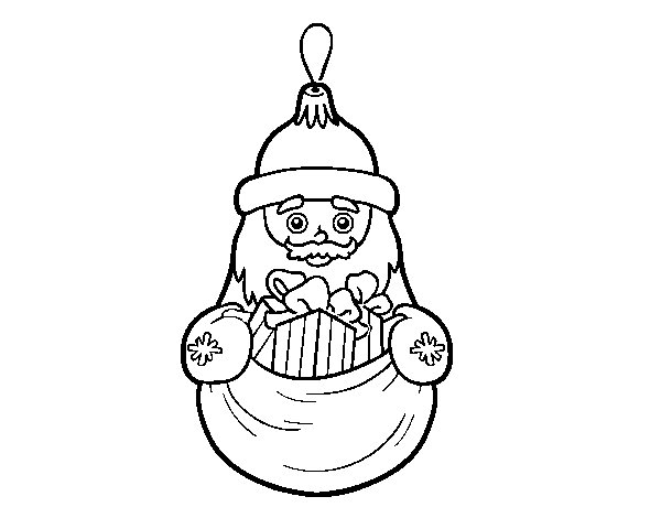 Desenho de Decoração de Natal Santa Claus para Colorir