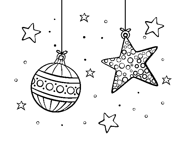 Desenho de  Decorações de Natal para Colorir