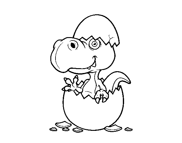 Desenho de Dino emergindo do ovo para Colorir
