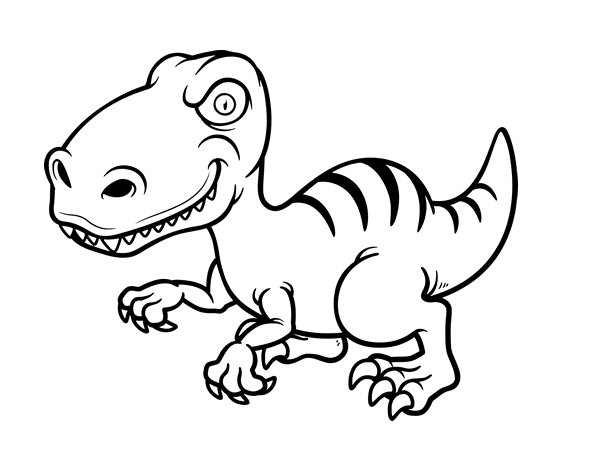 Desenho de Dinossauro velociraptor para Colorir 