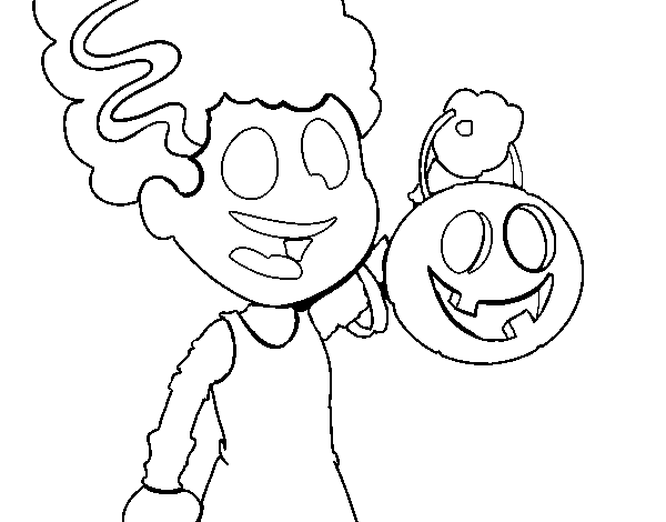 Desenho de Disfarce de Halloween para Colorir