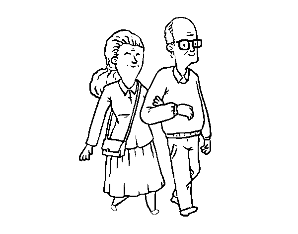 Desenho de Dos avós para Colorir