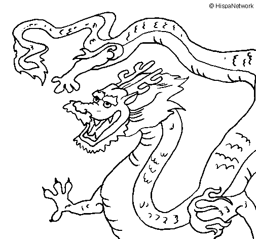 Desenho de Dragão chinês para Colorir