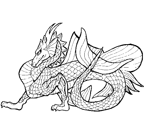 Desenho de Dragão de mar para Colorir