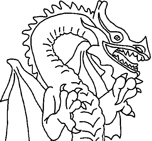 Desenho de Dragão estilo japonês para Colorir