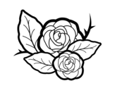 Desenho de Duas rosas para colorear