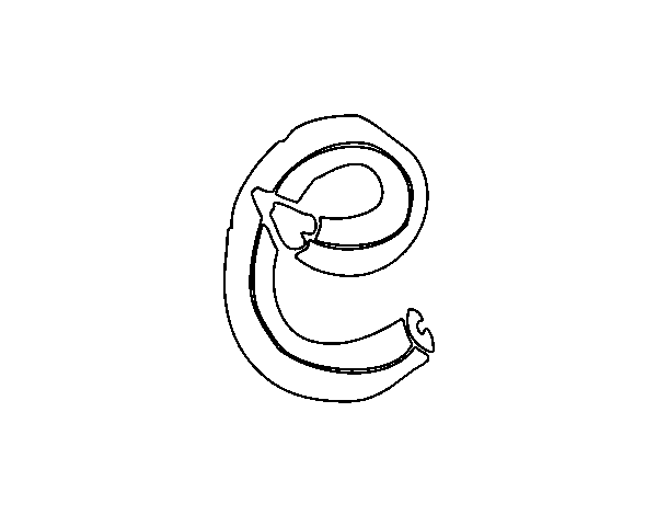 Desenho de E minúscula para Colorir