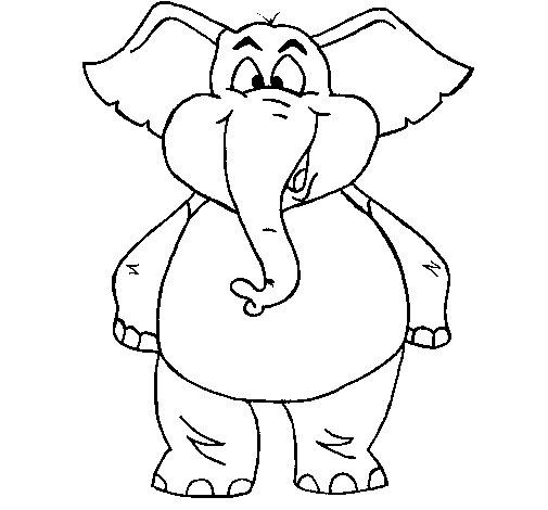 Desenho de Elefante contente para Colorir