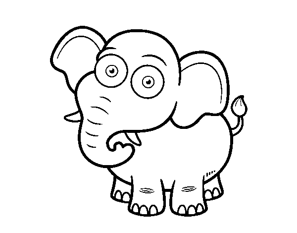 Desenho de Elefante-da-savana para Colorir