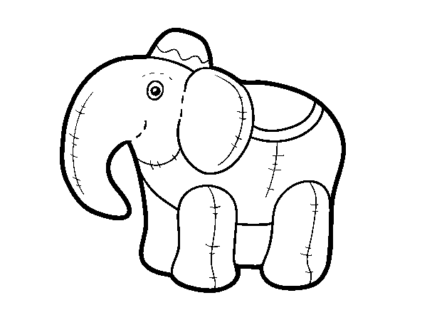 Desenho de Elefante de pano para Colorir
