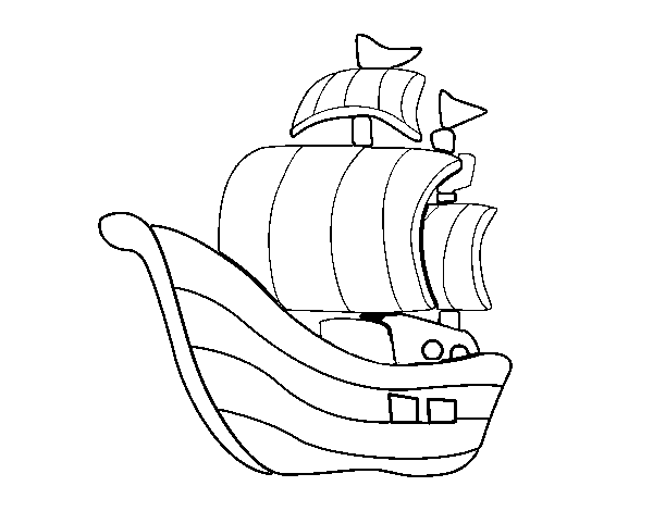 Desenho de Embarcação piratas para Colorir