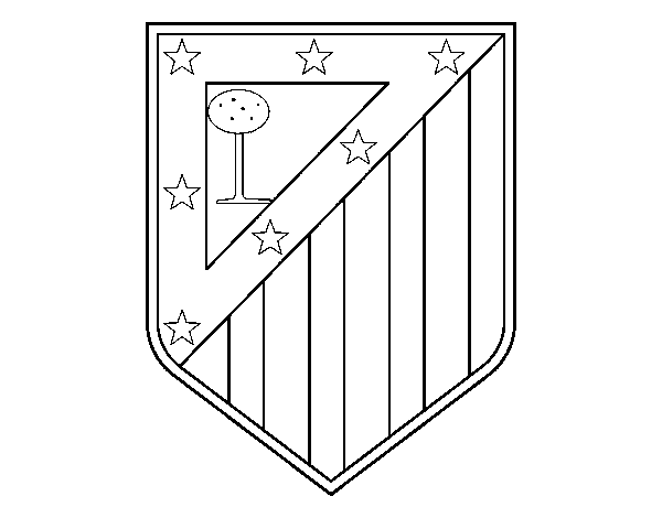 Desenho de Emblema do Club Atlético de Madrid para Colorir