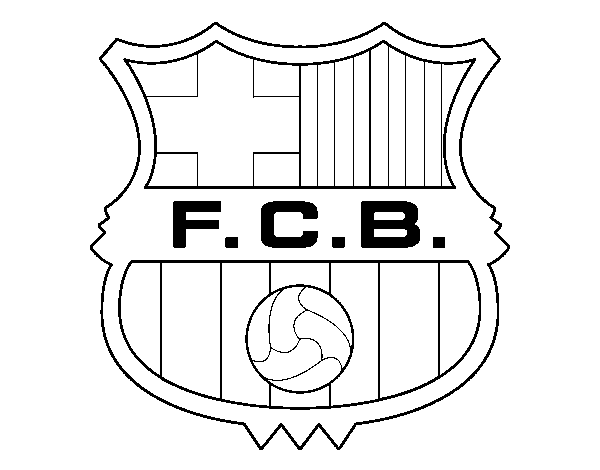Desenho de Emblema do F.C. Barcelona para Colorir