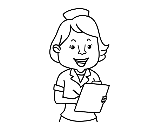 Desenho de Enfermeira a sorrir para Colorir - Colorir.com