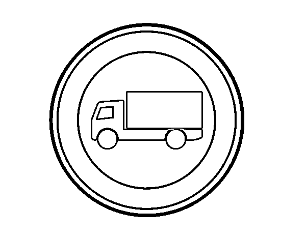 Desenho de  Entrada proibida de veículos para transporte de mercadorias para Colorir