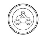 Desenho de Entrada proibida para motocicletas para colorear