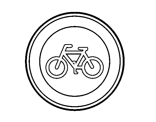 Desenho de Entrada proibido de ciclos para Colorir