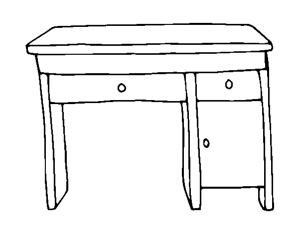 Desenho de Escrivaninha para Colorir