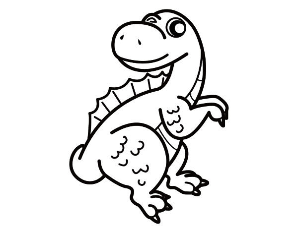 Desenhos para colorir de desenho de um bebê estegossauro para
