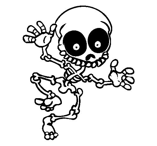 Desenho de Esqueleto contente 2 para Colorir