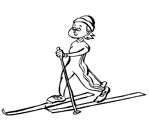 Desenho de Esquí de fundo para Colorir
