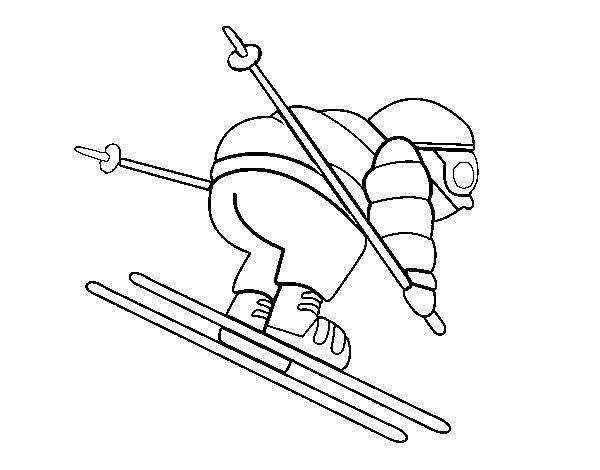 Desenho de Esquiador experiente para Colorir
