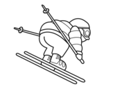 Desenho de Esquiador experiente para colorear