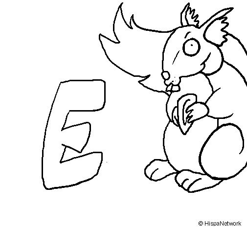 Desenho de Esquilo para Colorir